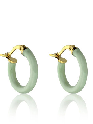 Marc Malone - Pozlacené kruhy se smaltem Laura Green Earrings MCE23148G