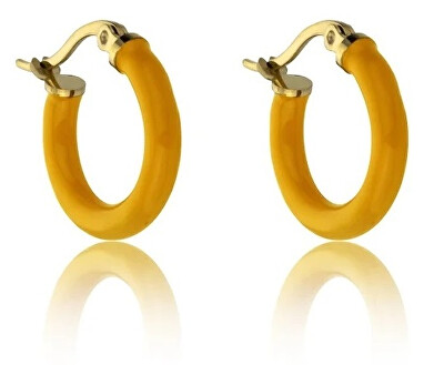 Marc Malone - Pozlacené kruhy se smaltem Laura Orange Earrings MCE23149G