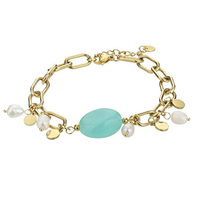 Marc Malone - Pozlacený dvojitý náramek Elizabeth Blue Bracelet MCB23007G