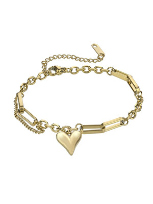 Marc Malone - Pozlátený náramok so srdiečkom Scarlet Gold Bracelet MCB24003G