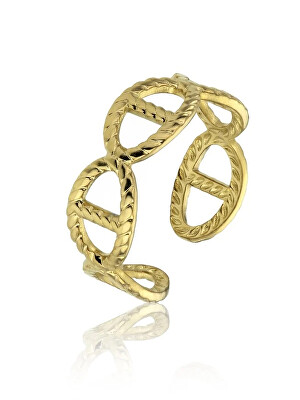 Marc Malone - Pozlacený prsten z oceli Peyton Gold Ring MCR23005G
