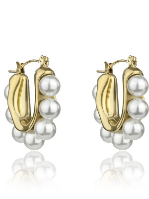 Marc Malone - Půvabné perlové náušnice Angel White Earrings MCE24023G