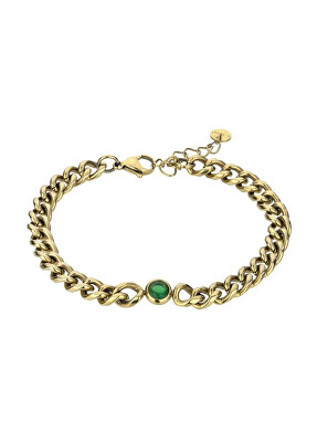 Marc Malone - Slušivý pozlacený náramek Kendall Green Bracelet MCB23080G