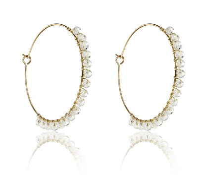 Marc Malone - Fashion pozlacené kruhy Naomi White Earrings MCE23029G