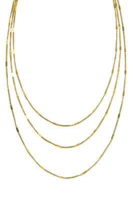 Marc Malone - Trojitý pozlacený náhrdelník Velmira Gold MCN260630G