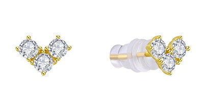 MOISS - Elegantní pozlacené náušnice s kubickými zirkony E0004873