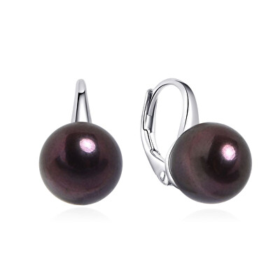 MOISS - Elegantní stříbrné náušnice s černými perlami EP000092