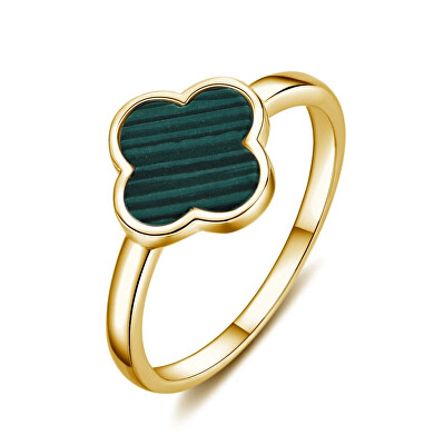 MOISS - Luxusní pozlacený prsten Čtyřlístek R0004486-P