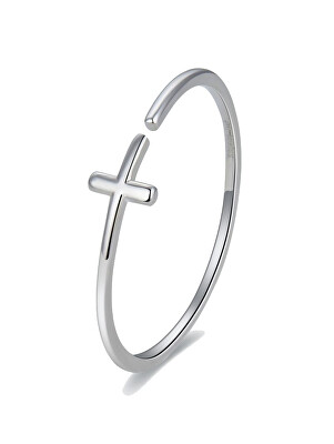 MOISS - Minimalistický stříbrný prsten pro ženy Křížek R0002585-P