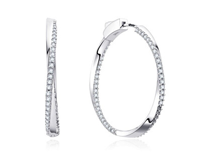 MOISS - Moderní stříbrné kruhy s čirými zirkony E0004969