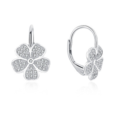 MOISS - Okouzlující stříbrné náušnice se zirkony kytičky E0000564