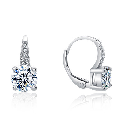 MOISS - Oslnivé stříbrné náušnice s čirými zirkony E0000662
