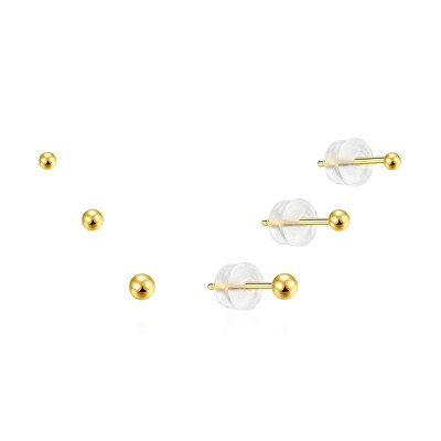 MOISS - Pozlacená sada minimalistických náušnic E0004639 (3 páry náušnic)