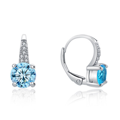 MOISS - Půvabné stříbrné náušnice s modrými zirkony E0000663