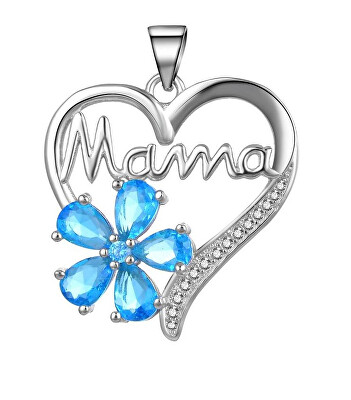 MOISS - Půvabný stříbrný přívěsek Třpytivé srdce Mama P0001346