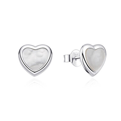 MOISS - Romantické stříbrné náušnice s perletí Srdce E0003945