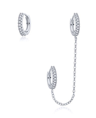 MOISS - Set stříbrných kruhových náušnic se zirkony E0004219