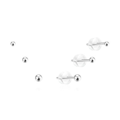 MOISS - Stříbrná sada minimalistických náušnic ETERNITY E0004922 (3 páry náušnic)