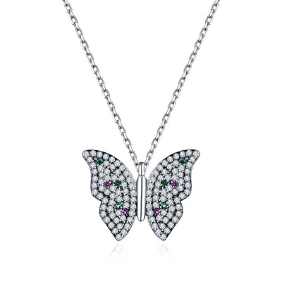 MOISS - Stříbrný dámský náhrdelník Motýl N0000528
