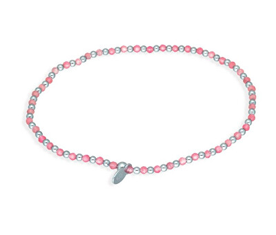 MOISS - Stříbrný korálkový náramek s rubínem BG000026