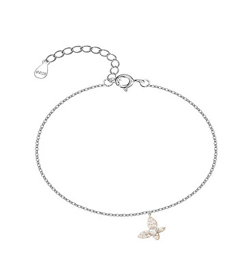 MOISS - Stříbrný řetízek na nohu Motýl B0001366