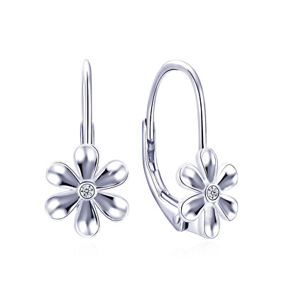 MOISS - Visací stříbrné náušnice Květina E0000333