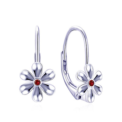 MOISS - Visací stříbrné náušnice Květina E0000873