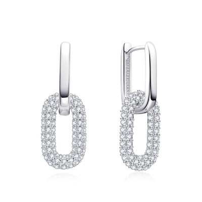 MOISS - Visací stříbrné náušnice se zirkony E0004967