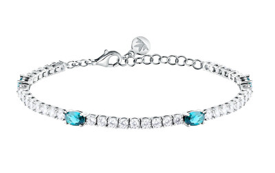 Morellato - Blyštivý tenisový náramek se světle modrými zirkony Tesori SAIW269