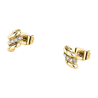 Morellato - Moderní pozlacené náušnice s krystaly Torchon SAWZ11