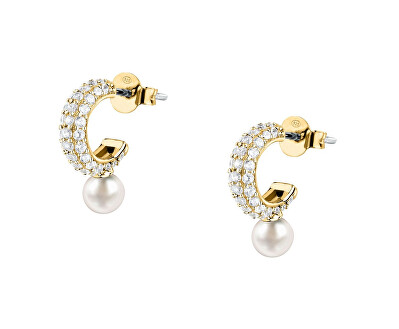Morellato - Pozlacené náušnice s pravou perlou a kubickými zirkony Perla SXU53