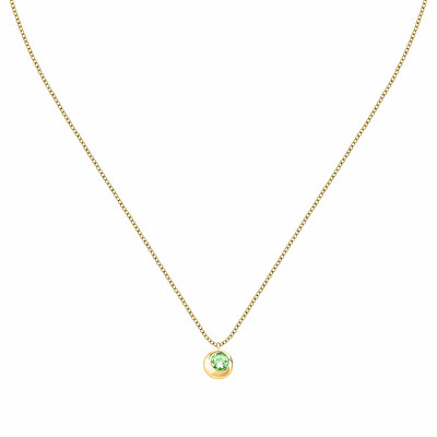 Morellato - Půvabný pozlacený náhrdelník s peridotem Semipreziose SAXN05