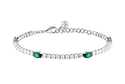 Morellato - Blyštivý tenisový náramek se zelenými zirkony Tesori SAIW267