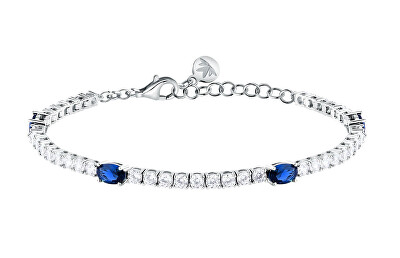 Morellato - Blyštivý tenisový náramek s modrými zirkony Tesori SAIW268