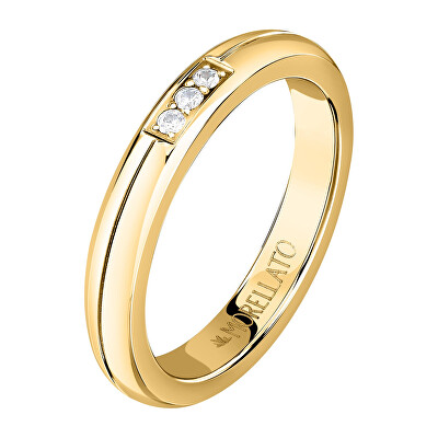 Morellato - Slušivý pozlacený prsten s krystaly Love Rings SNA47