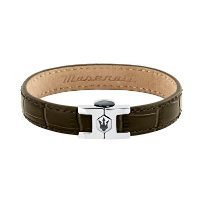 Maserati - Hnědý kožený náramek pro muže Leather JM2269LA03