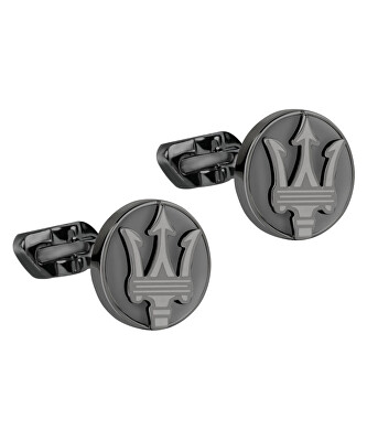 Maserati - Stylové černé manžetové knoflíčky z oceli JM418ANK10
