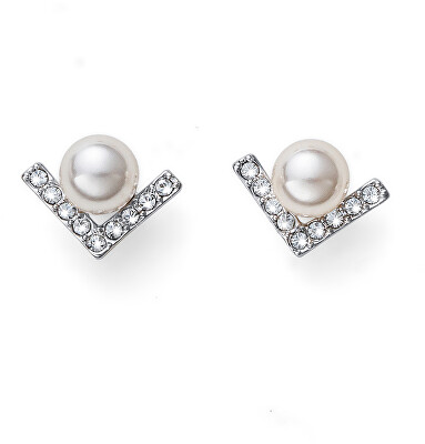 Oliver Weber - Elegantní náušnice pecky s perlou a krystaly Swarovski Point Pearl 22917