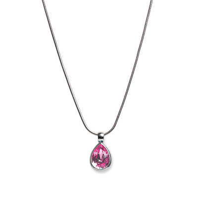 Oliver Weber - Slušivý náhrdelník s růžovým krystalem Swarovski 11022 209