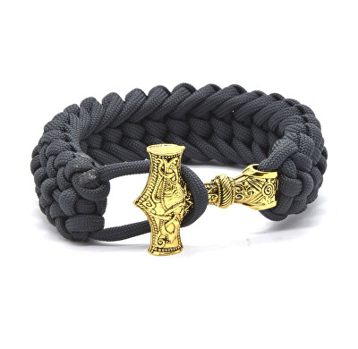 Cordell - Šedý paracord náramek Thorovo kladivo - Mjoelnir
