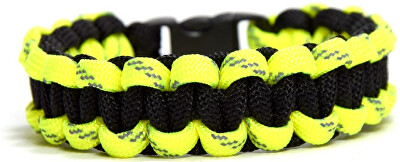 Cordell - Paracord náramek Solomon Černá s reflexní žlutou