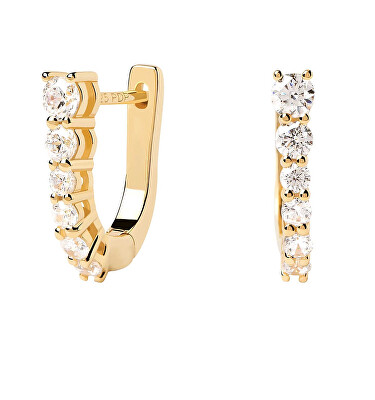 PDPAOLA - Elegantní pozlacené náušnice se zirkony RISE Gold AR01-804-U