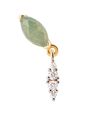 PDPAOLA - Pozlacená single náušnice Green Aventurine Vanila PG01-063-U