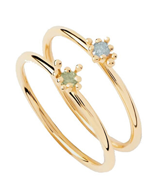 PDPAOLA - Set pozlacených prstenů se zirkonem Les Fleurs Colors AN01-C94
