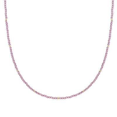 Sparkling Jewels - Korálkový náhrdelník s fialovým křemenem NLK04G-G59