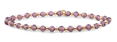 Sparkling Jewels - Korálkový náramek s fialovým růženínem SBG-GEM59-3MM-MIX