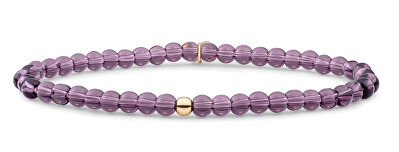 Sparkling Jewels - Korálkový náramek s fialovým růženínem SBG-GEM59-ADD-4MM