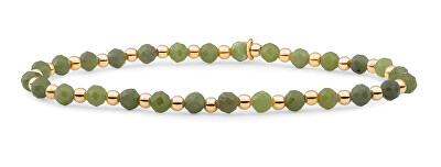 Sparkling Jewels - Minerální náramek se zeleným jadeitem SBG-GEM61-3MM-MIX