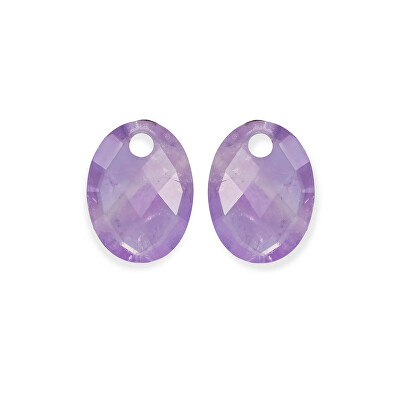 Sparkling Jewels - Oválné přívěsky na náušnice z ametystu EAGEM05-MO