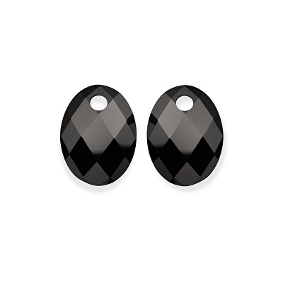 Sparkling Jewels - Oválné přívěsky na náušnice z černého onyxu EAGEM07-MO